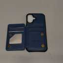 Vinich for iPhone 17 Wallet Case with Card Holder, RFID Blocking Credit Slots Kickstand Shockproof Phone Cover Fit for iPhone 17 6.3" Blue