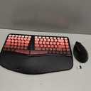 Ergonomic Wireless Keyboard and Mouse Set Wireless Keyboard Silent Mice Set with Wrist Rest for Computer, Laptop, PC, Mac, Windows Black Pink