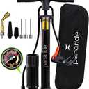 Bike Pump Floor, Advanced Bike Tire Inflator, Bicycle Hand Air Pump with Dual Presta and Schrader Valves, Handheld Bike Pump, Suitable for Road and Mountain Bikes, Baby Stroller, Balls