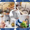 2 Pcs Silicone Faucet Handle Drip Catcher Tray, 2 in 1 Dish Soap Sponge Holder for Kitchen Sink & Splash Guard, Drying Mat for Sink Accessories, Counter, Bathroom