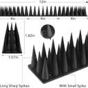 BORHOOD Bird Spikes, 20 Pack Pigeon Deterrent for Small Birds Raccoon Cats Defender for Outside to Keep Squirrel Away, Plastic Fence Spike for Railing and Roof-Black