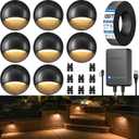 SUNVIE All-in-One Low Voltage Deck Lights Kit, 8 Pack 5W Low Voltage Landscape Lighting with 60W Transformer 100FT Wire and Connectors, 3000K 12-24V AC/DC LED Deck Step Lights for Fence Post Patio
