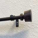 Stockton 86-128 Inch Adjustable Curtain Rod Set, 5/8 Inch Diameter in Walnut