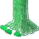 JOYIN 36 Pcs St. Patricks Day Necklaces Set, 18 Bead & 18 Shamrock Bead Necklaces with Pendant, Accessory Set for Party Favor Supply