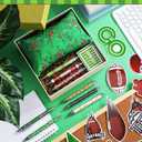 Football Stationery Set Football Lover Gifts 0.5mm Ballpoint Pens,Pencil Bag,Stickers for Office School Supplies Gifts