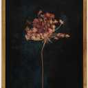 KBKBART Framed Vintage Wall Art Prints, Retro Moody Floral Botanical Canvas Painting Farmhouse Decor, Black Dark Classical Flower Framed Canvas Wall Art for Bathroom, Bedroom, Living Room, Gallery, Vintage Wall Decor(16"x24")