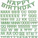 SUNBEAUTY 146 Pcs Sage Green DIY Make Your Own Banner Customizable Letters Symbols Banner For Birthday Wedding Happy New Year Baby Shower Graduation Retirement Xmas Party Decoration