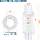 DEDU Dock Bumpers for Poles 2 Pack, Dock Post Bumpers 2" Diameter, Dock Bumpers for Docking Dock Pole Bumpers for Post Slip-on Vertical Protection Soft UV-Resistant Marine Grade Vinyl (White)