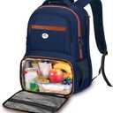 MATEIN Laptop Backpack with Lunch Compartment, Large Insulated Lunch Backpack for Men with USB Charging Port, Water Resistant Sturdy TSA Work Bag for Office College Daily Commute, 17 Inch, Blue Orange