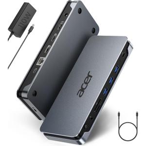 Acer Premium 13-in-1 Docking Station with 110W PD & Triple Monitor Support | Dual 4K HDMI and DP,5Gbps USB A/C,Gigabit Ethernet,Security Lock | Laptop Docking Station for Windows/Dell/HP/Lenovo/Asus