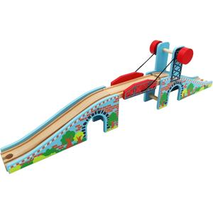 Wooden Train Tracks Accessories Wood Train Lifting Bridge for Railroad Tracks fits for All Railway Tracks