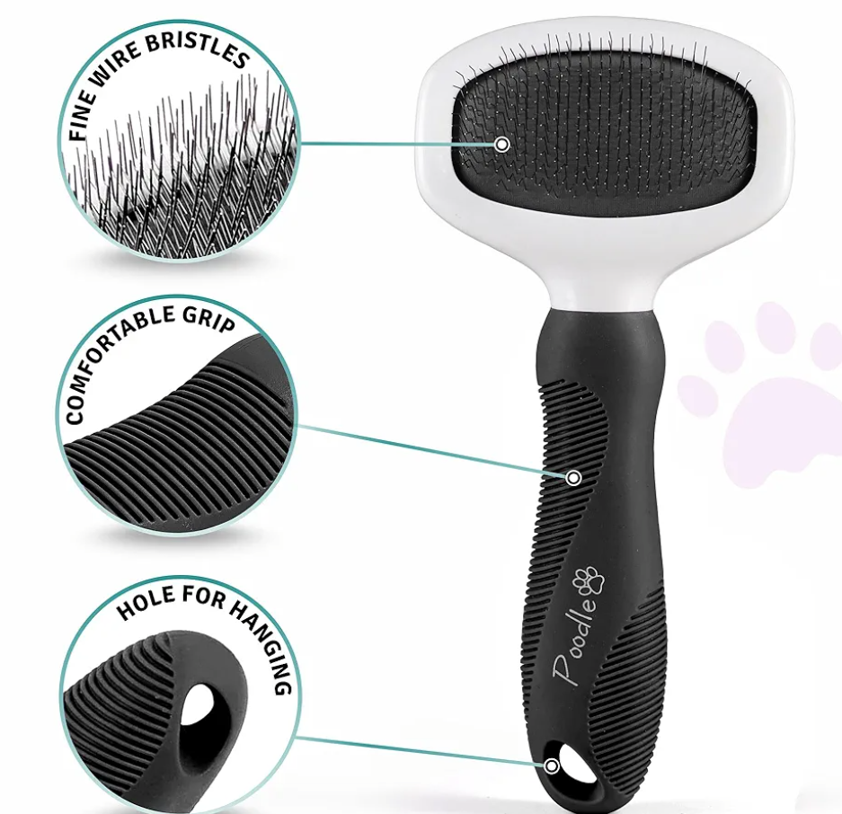 oodle Pet Slicker Brush - For Dogs, Cats, and Rabbits - Removes Matted Fur, Knots, and Loose Hair - Suitable for Grooming Doodles and Goldendoodles with Short or Long Hair