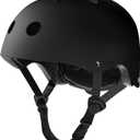 Skateboard Helmet Impact Resistance Ventilation for Youth & Adults (Medium, Black)
