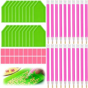 SYWHXY 30PCS Diamond Art Painting Tools 5D Diamond Art Wax Accessories with 10 Drill Pen Grip Tray, Diamonds Painting Kits for Kids Adults DIY Paintings Crafts, 0.8x1.6 inches