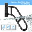 Handrails for Outdoor Steps,Stair Railing Indoor 1-3 StepHand Rails for Elderly, Porch Railing & Deck Hand Rail Wall Mount Stair Hand Grab Bars, U-Shape Safety Handle for Garage, Porch, Garden