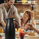 70Oz Thermal Coffee Carafe for keeping hot, Airpot Insulated Carafe Stainless Steel Thermal Pot for Coffee, (black+silver)