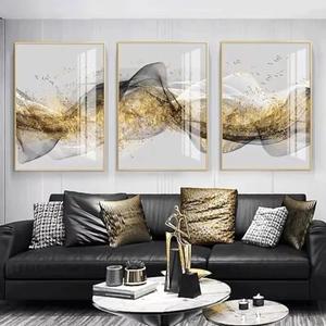 KQZVCU Modern Minimalist Luxury Canvas Painting Wall Art Picture for Living Room Sofa Gold Abstract Home Decoration 16"×24"×1" Inner Frame