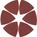 Coceca 100pcs Triangle Sanding Pads Sandpaper Hook and Loop Sanding Sheet for Wood Fit 3-1/8 Inches Oscillating Multi Tool, 40/60/80/120/180/240 Grit