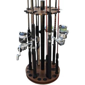 Rush Creek Creations Fishing Rod Holder - 360 Spinning Rack for Garage Organization and Storage, Pole Holder for Reels, Gear, Accessories, Tackle Box