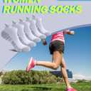 Ankle Socks for Women Running Athletic Thick Cushioned Wicking Low Cut Compression No Show Tab Socks 5 Pairs (White)
