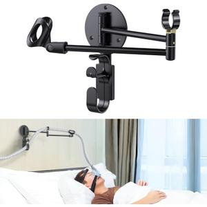 Cpap Hose Holder with Cpap Mask Following Function, Cpap Hose Hanger and Masks Hook Organizer for Bedside, Provides A Stable, Tangle-Free CPAP Supplies so You can Sleep Better (Black)