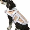 Namsan Medium-Small Dog Coat for Winter, Fleece Dog Jackets with Leash Hole Medium Breeds, Warm Doggie Coats for Medium Dogs, Dogs Vest with Adjustable Magic Tape, Easy to Wear, M (M(Chest 21.5"-26"))