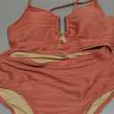 Herseas 2 Piece Bikini Set U-Wire Cutout Popular Swimsuit High Waisted Textured 2026 Summer Beach Swim Bathing Suits (Dusty Pink Medium)
