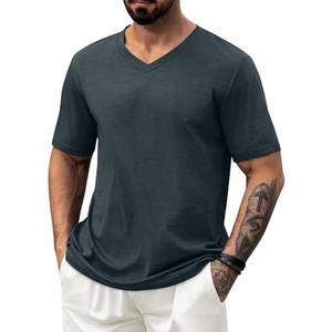 NIASHOT Mens T Shirts Short Sleeve Classic V Neck T-Shirt Casual Summer Basic Tee Shirt,XL
