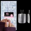 UNA GELLA Square Toe Nail Tips 216Pcs 15Sizes Full Cover Long Wider Toe Nail Tips Soft Gel Preetched Double Matte Fake Toe Nails Press Ons For Big Toe Nail Extensions Home DIY Nail Salon Soak Off