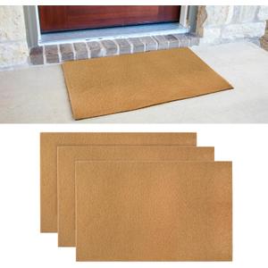 3 Pack Blank Door Mats, 30x17 Inch Artificial Coir Door Mats Outdoor for Crafting, Plain Door Mat for Painting, Welcome Mat for Indoor/Outdoor Use, Front Porch, Entryway, Non-Slip Rubber Backing
