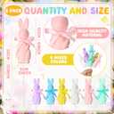 Kathfly 6 Pcs Large Easter Flocked Bunny Decoration 12 Inch Easter Pastel Flocked Bunny Tree Picks Flocking Rabbit Floral Picks Rabbit Ornament for Tree Topper Farmhouse Party Decor Home