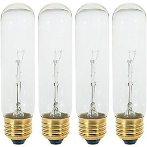 KOR 40T10/120V -Tubular - 120V - Medium (E26) Base - Incandescent Light Bulb (Clear, 40 WATT-4 Pack)