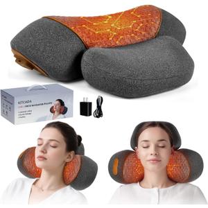 Upgraded Neck Massager Pillow, 3-in-1 Neck Massager, Traction Massage with Heat, Neck Pillow for Shoulder Pain, Deep Tissue Pain Relief,Rechargeable TheraPillow
