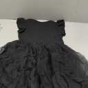 Haloumoning Girls Tutu Dress Ruffle Short Sleeve Fluffy Summer Party Tulle Dress for Kids 5-14Y (9-10 Years, Black)