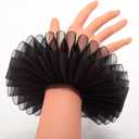 GRACEART Elizabethan Dickens Ruff Neck Clown Collar Elizabeth Wrist Ruffs Ruffle Cuff Arm Bands (Black)