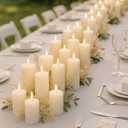18 Pcs White Pillar Candles Bulk Set，2x3 2x4 2x6 Inch - 12 Each Size，Hurricane Candles，Dripless Unscented Smokeless，Gives You a Better Atmosphere When Organizing an Event Party.
