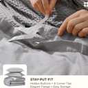 Bedsure Cotton Duvet Cover Queen - 100% Cotton Waffle Weave Grey Duvet Cover Queen Size, PureWoven Breathable Bedding Set for All Season, 3 Pieces, 90"x90"
