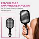 Bautero Brush Detangler Brush for Wet & Dry Hair, Pain-Free Brushing on All Hair Types, Knot Removal, Vented Hair Brush, Juni Midnight