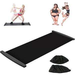 Slide Board with Shoe Cover, Sliding Booties, Slimming Exercise Slide Mat for Leg Pot Training Fitness and Athletic Training (size:200 * 50cm)