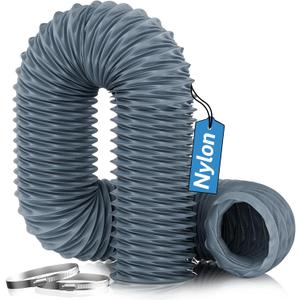 Hon&Guan Diesel Heater Ducting 3" x 8FT, Nylon Flexible Duct Hose, Heavy Duty Hose for Diesel Heater, 3D Printer, Laser Machine, Dryer Vent, RV, Boat Blower, Grey