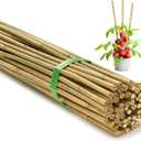 SWANGSA 75 Pack 5Ft (57.5inch) Garden Bamboo Stakes for Plant Support, Garden Poles for Tomatoes, Beans, Flowers, Potted, Indoor and Outdoor Climbing Plants