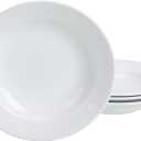 BIA Cordon Bleu Everyday Porcelain Rimmed Soup Bowls, Set of 4, 9" each, White