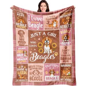 Beagle Gifts for Women - Beagle Blanket 60"x 50" - Beagles Mom Decor Themed Gifts for Beagles Lovers - Beagles Birthday Decorations Gift for Women