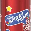 Zak Designs Marvel Spider-Man 18/8 Single Wall Stainless Steel Kids Water Bottle, Flip Straw Locking Spout Cover, Durable Cup for Sports or Travel (15.5oz, Non-BPA, Spidey and His Amazing Friends)