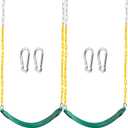 TURFEE 2 Pack Green Swing Seats Heavy Duty with 66" Chain, Swing Set Accessories Replacement with Snap Hooks for Kids Outdoor Play Playground, Trees, Playground(Green)