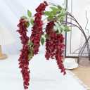 4pcs 47.2-inch Artificial Fake Wisteria Hanging Flower Garland Silk Flower String Home Party Decoration White Blue Pink Purple (Crimson)