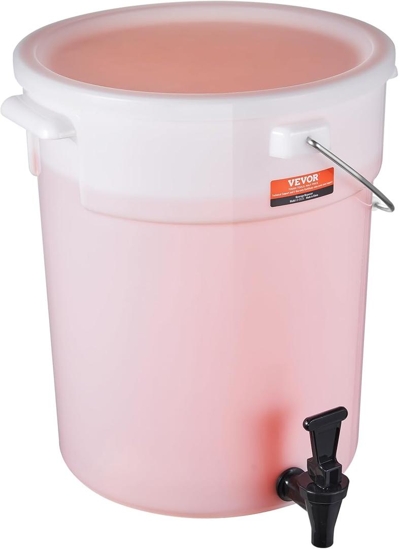 VEVOR Beverage Dispenser, 5 Gallon Drink Dispensers for Parties, Plastic Juice Dispenser with Spigot and Lid, Iced Tea Lemonade Juice Water Dispenser, for Restaurants, Hotels, Parties