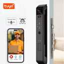 Smart Door Lock with 3D Face Recognition & Biometric Palm Vein: 8-in-1 Keyless Entry Door Lock with Camera & Video Doorbell, Alexa Compatible via Tuya App, Electronic Front Door Lock for Home Security