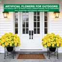 TURNMEON Artificial Geraniums Flowers for Outdoors Summer Decoration, 4 Bundles Fake Flowers Silk Yellow Flowers UV Resistant No Fade Faux Plants for Planter Gardens Table Porch Indoor Cemetery Decor