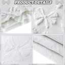 VitalCozy Cream White Bow Chair Covers Set of 2 Coquette Room Decor Cute Faux Fur Chair Back Covers Soft Beige Seat Slipcovers for Dining Room Kitchen Wedding Party Decor